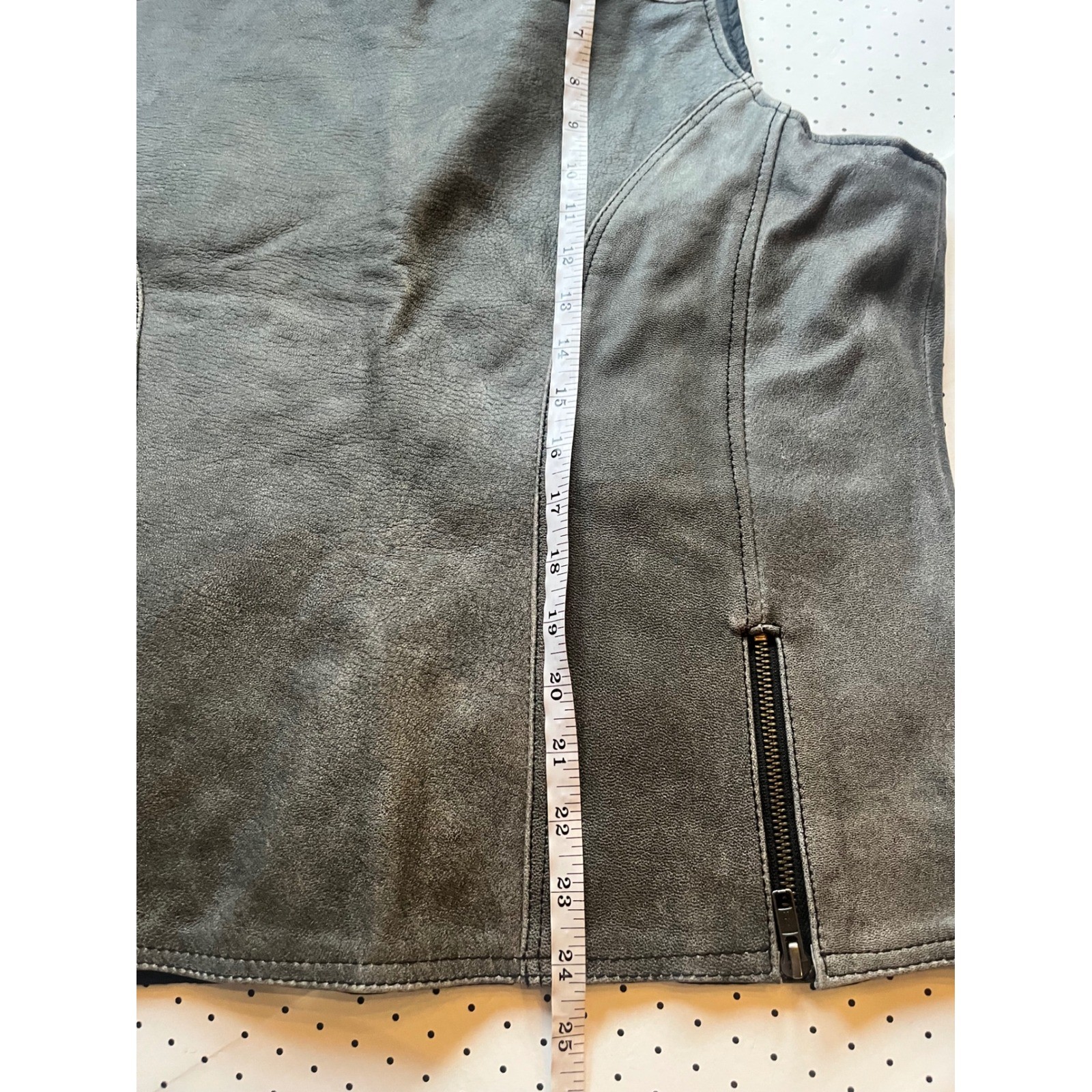 Milwaukee Leather Distressed Gray Racing Stripe Moto Vest 3XL Womens Mens Biker