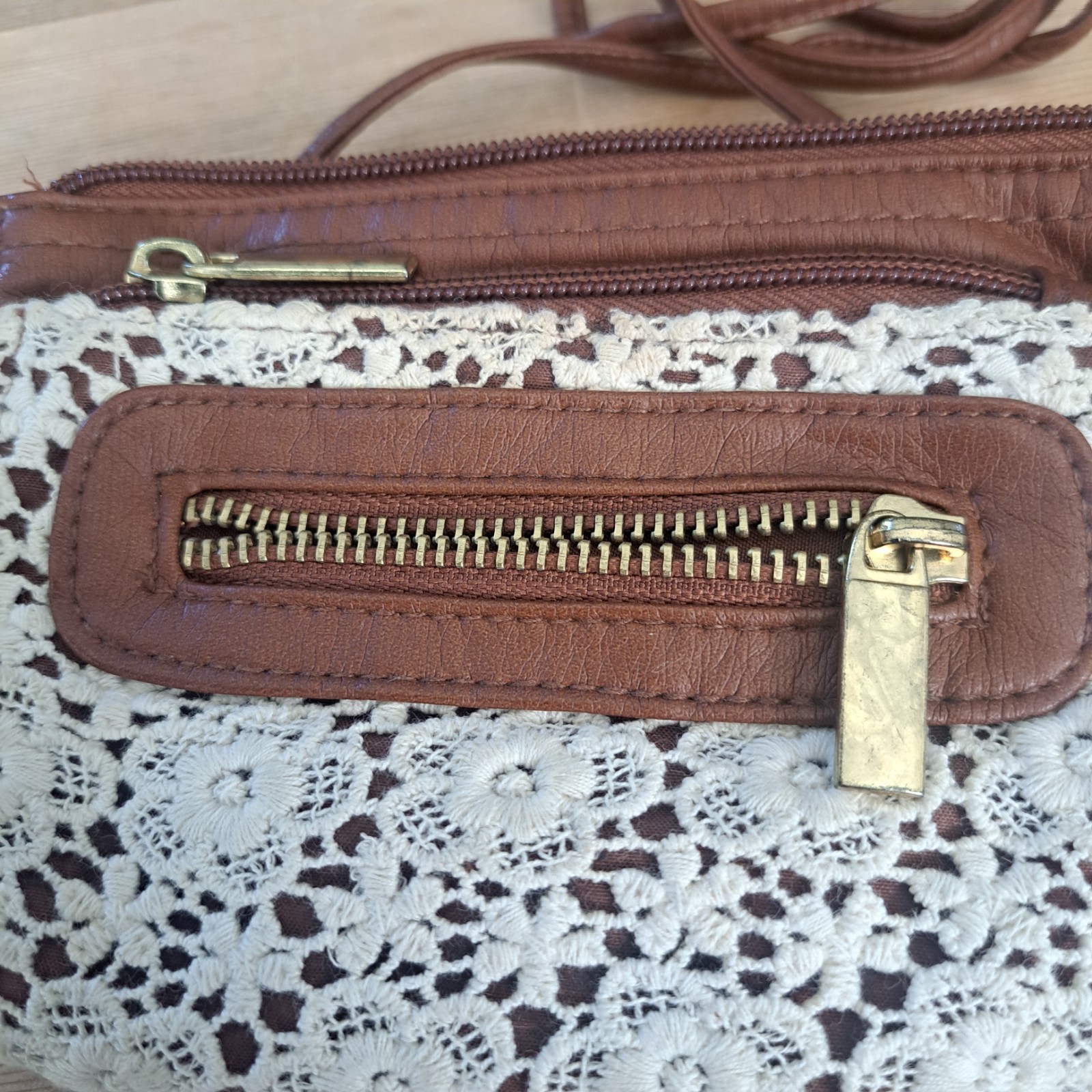 Purse Small Crossbody With Lace and Pockets JC Penny’s Wristlet & 26″ Strap drop