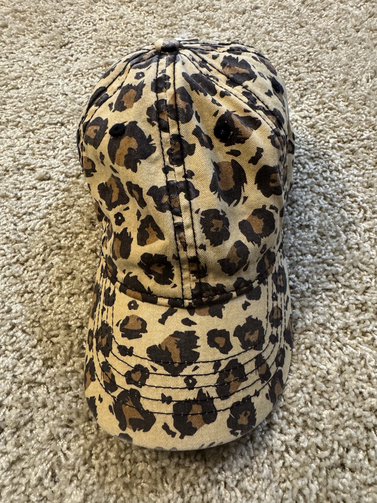 Time and Tru Baseball Hat Washed Cotton Twill Animal Print Strap Buckle Closure