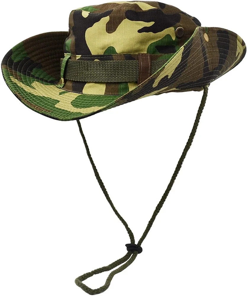 Tactical Boonie Hat Bucket Cap Military Camo Wide Brim Sun Bush Booney Fishing