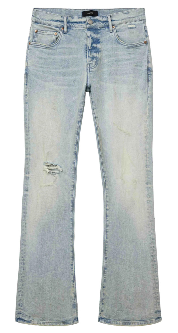 PURPLE BRAND P004 Flare Blowout Jeans Light Indigo 2026 Brand New Withtags