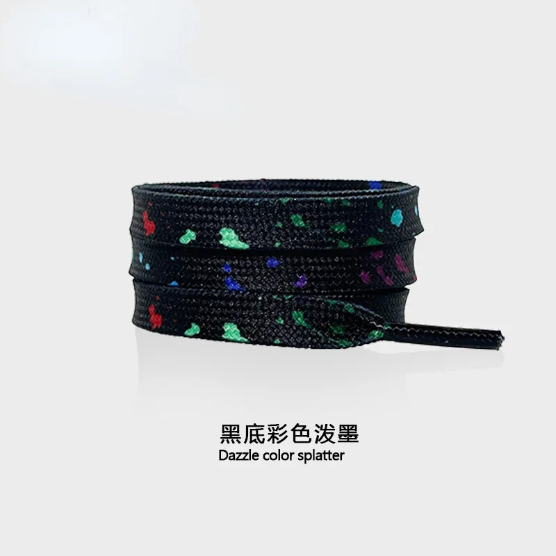 Shoelaces for Sneaker Flat Gilding Printing Ink Splatter Shoelace Colorful Splas