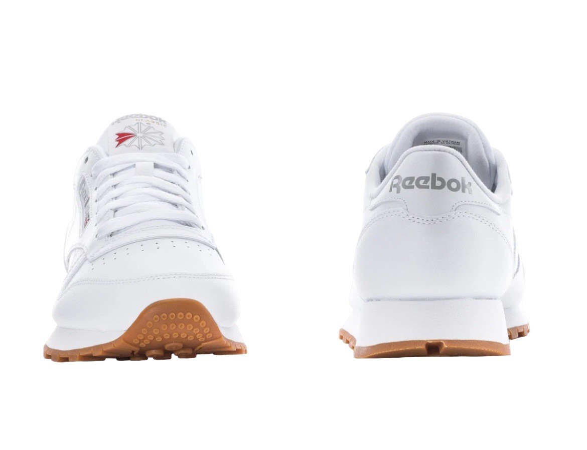 NEW Reebok Classic Leather White Grey Gum Sneakers GY0952 Mens Sizes
