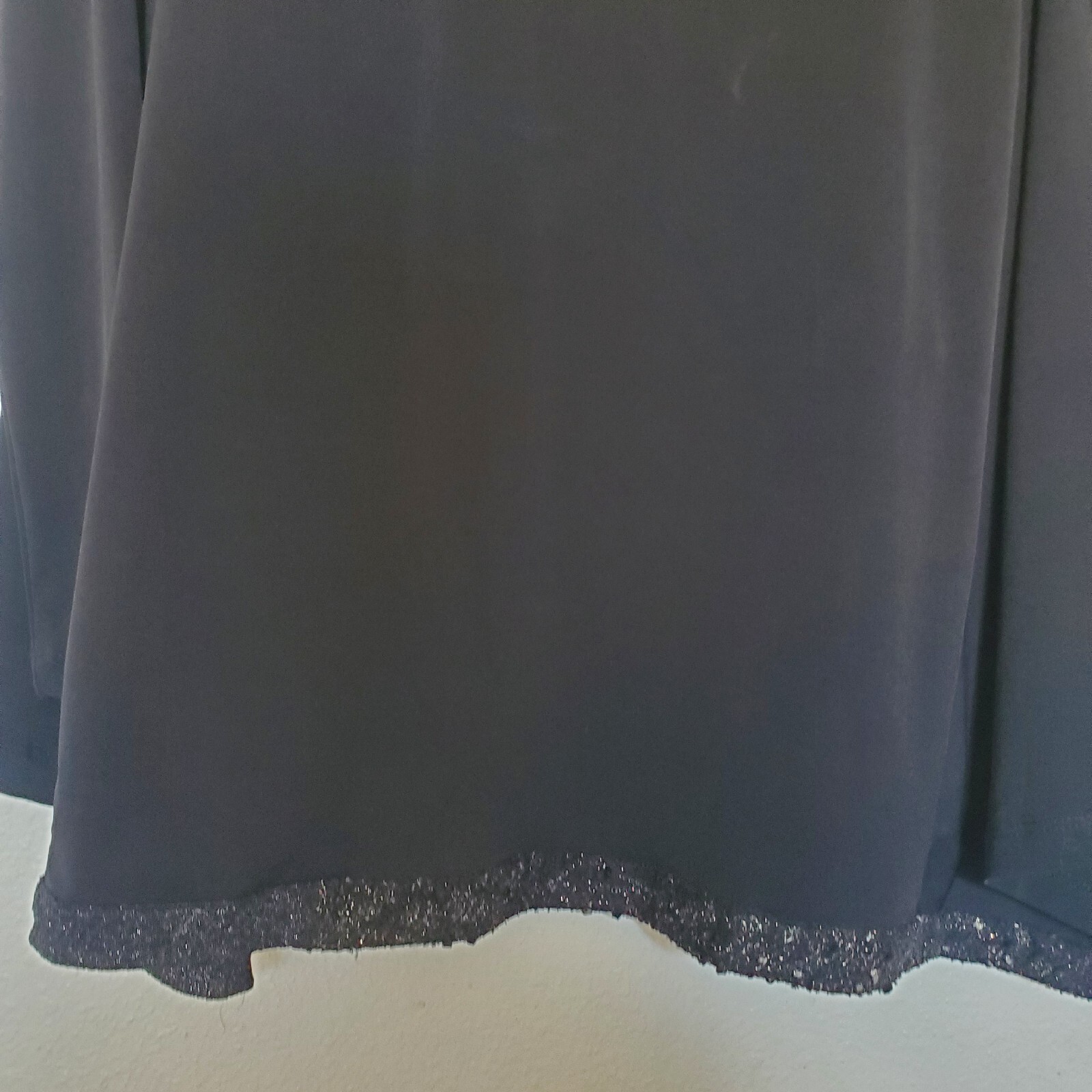 Alembika Top Tunic Coco Black Lagenlook Artsy Stretchy Size 2 US 10 Sparkly Edge