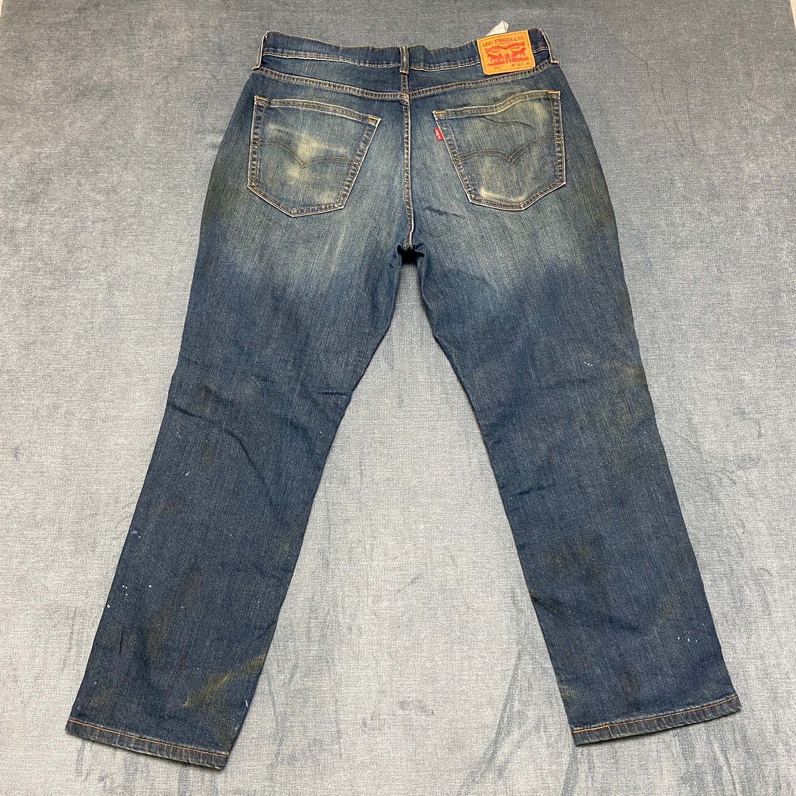 Levi’s 541 Jeans Mens 36×30 Blue Denim Stretch Athletic Fit Tapered Leg Comfort