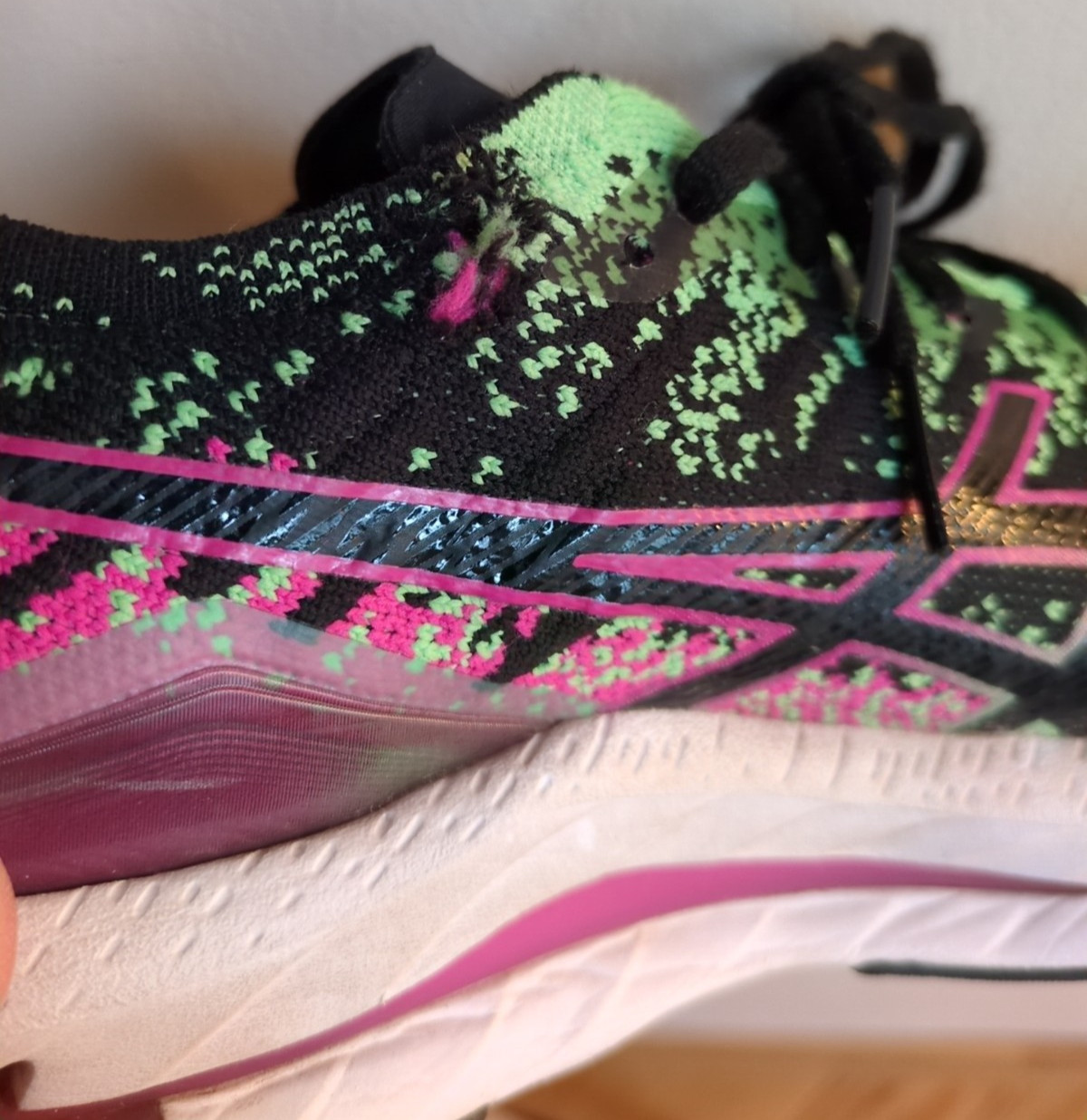 Asics Gel-Kinsei FF Blast Womens Size 9.5 Black Pink Rave Athletic Running Shoes
