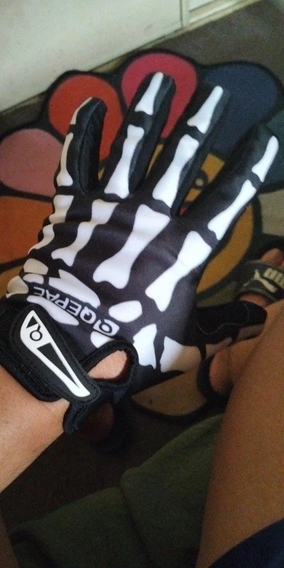 Biker Skeleton Bone Gloves Racing Cycling Motorcycle Mechanics Goth Full Finger