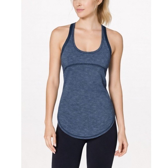 Lululemon On Track Singlet Tank Women’s XS Steel Blue Heather Racerback