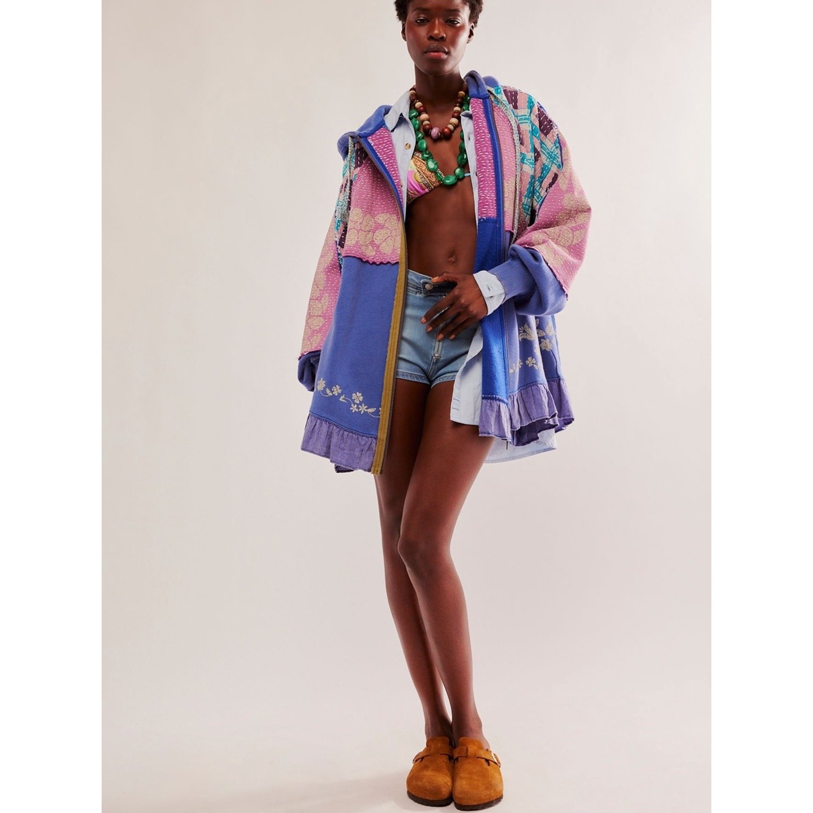 Free People / Ryder Cardi / Boho Kantha Patchwork Jacket Size Large