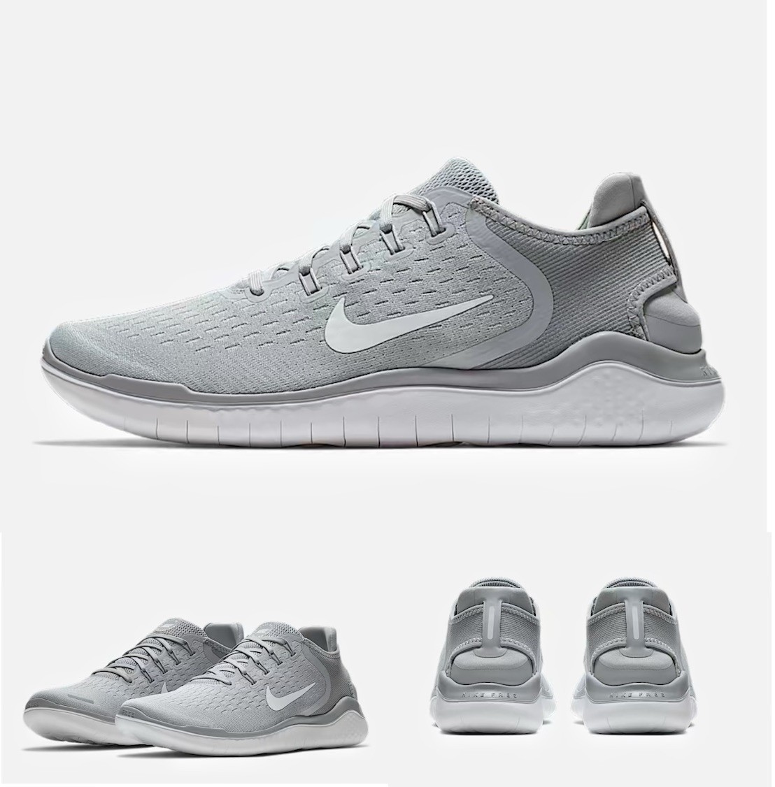 Nike Free RN 2018 Wolf Grey White Running Shoes 942836-003 Men’s Size 9.5-13