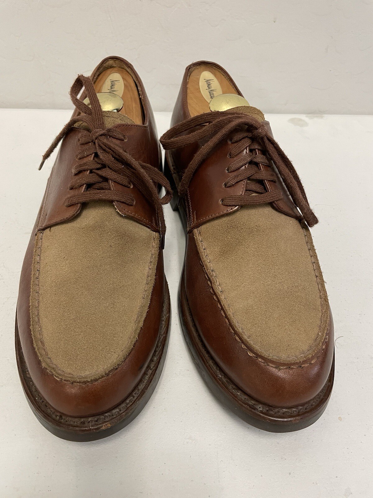 Polo Ralph Lauren Good Year Welted Two-Tone Derby Tan & Brown Size 9 D