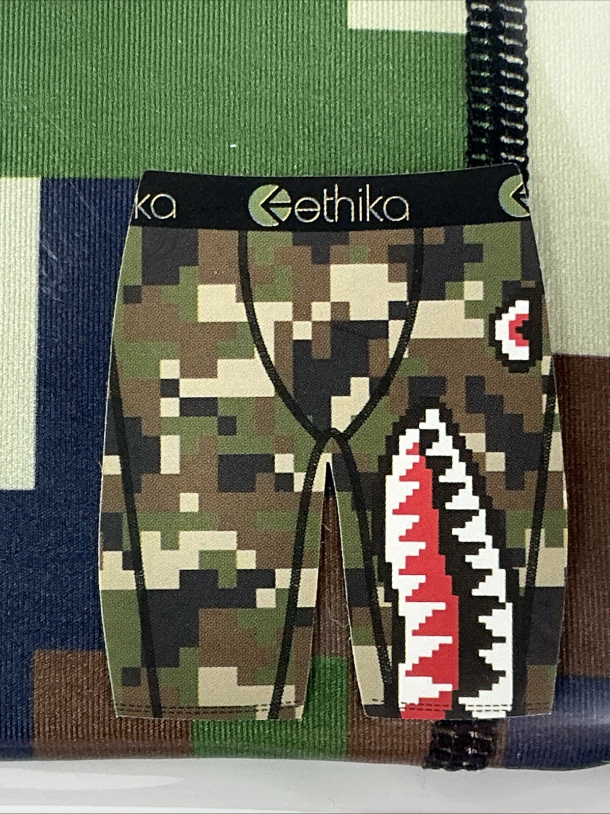 Ethika Boxer Briefs The Staple Fit “BOMBER HYPE” Digi Camo Shark Camouflage New