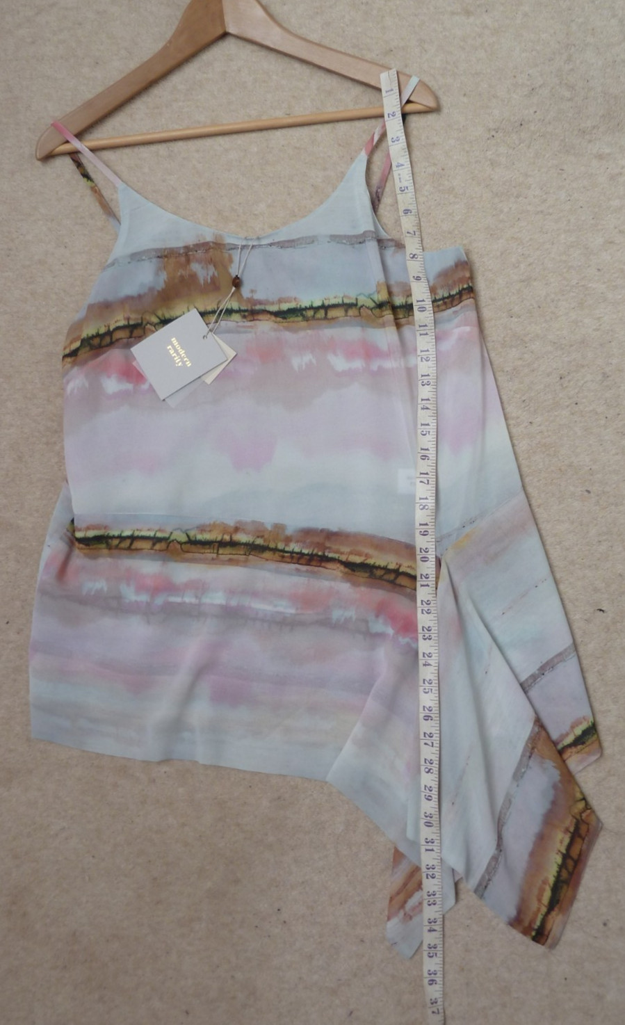 MODERN RARITY pink grey brown ABSTRACT vest cami top Size 12 BRAND NEW WITH TAG