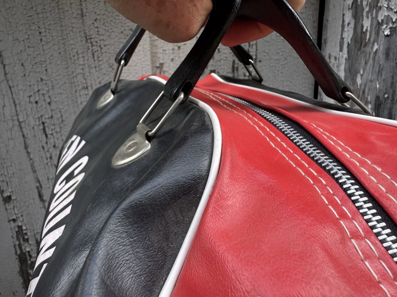 Vintage Gym Bag Duffle ALLEN COUNTY RED DEVILS KS 60s Athletic Collegiate