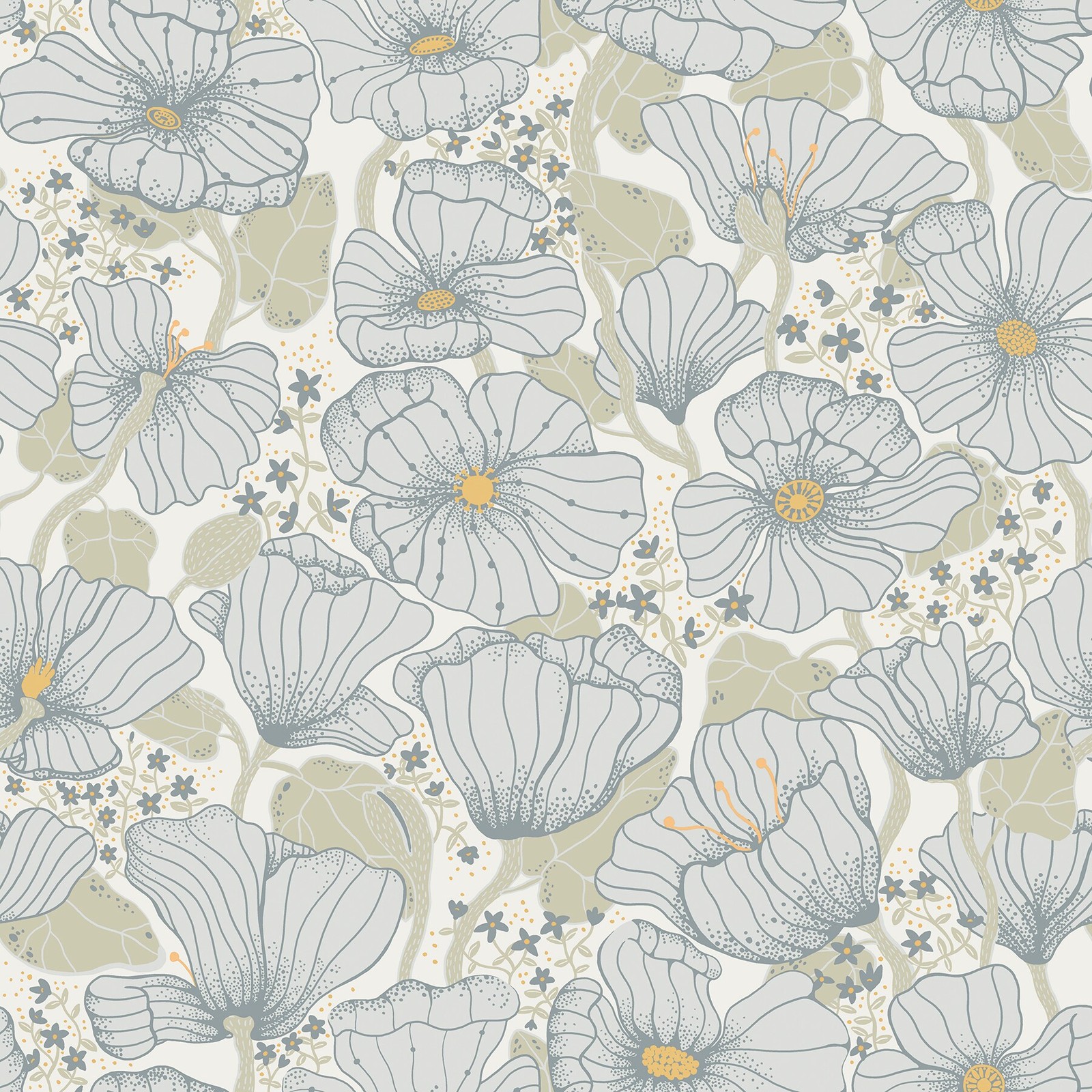 A-Street Prints Lina 57.5-sq ft Blue Non-woven Floral Unpasted Wallpaper|17279
