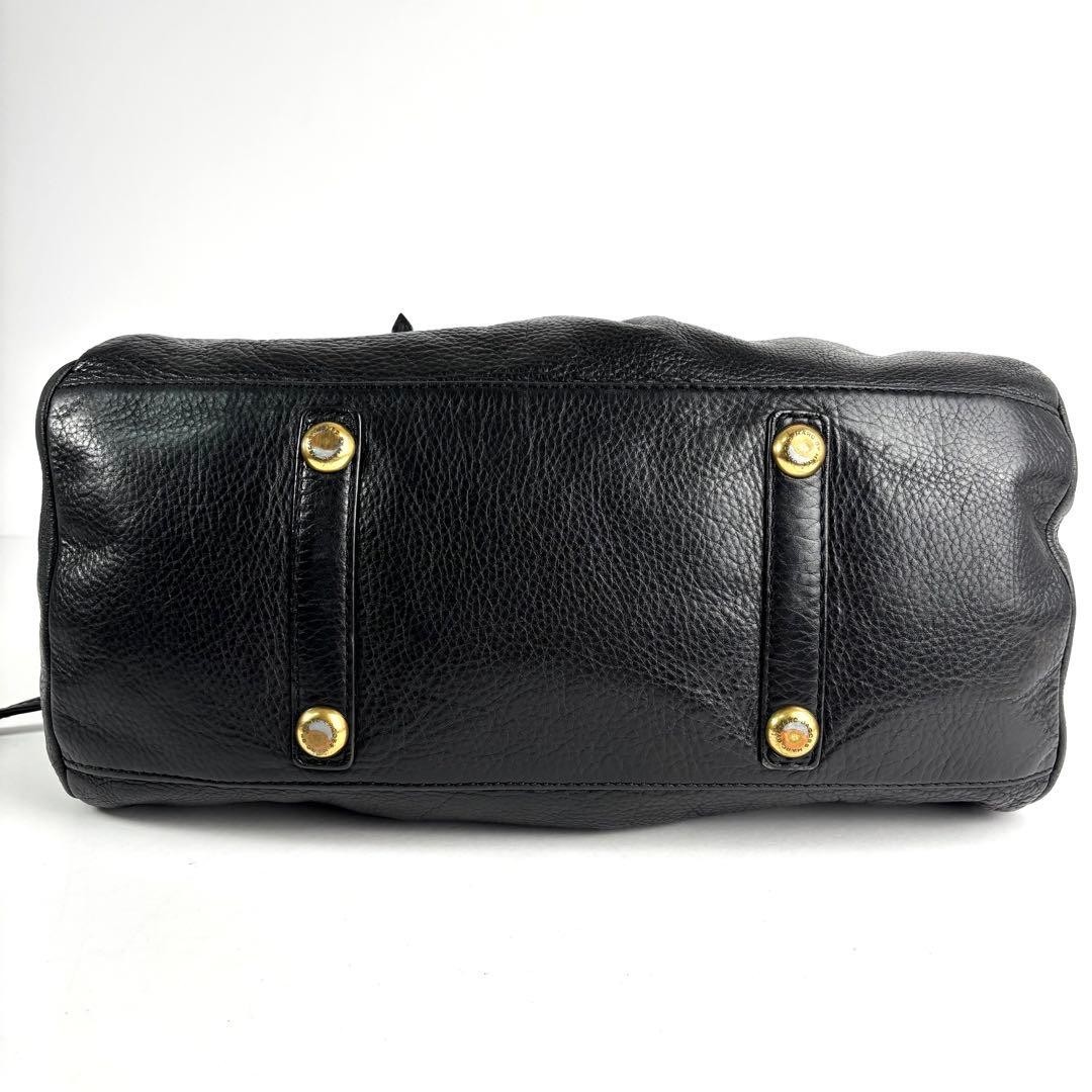 Marc by Marc Jacobs Classic Q Black Leather 2 Way Shoulder Bag Y2K Auth e76