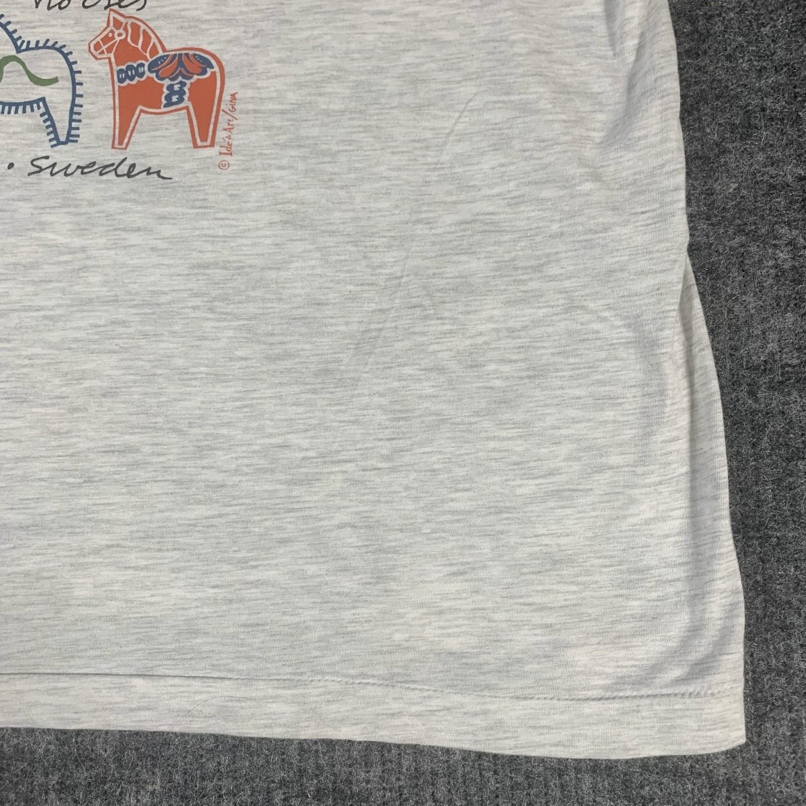 VTG Best In Town T Shirt Adult 2XL Gray Horses Tribal Single Stitch 90s Sweden