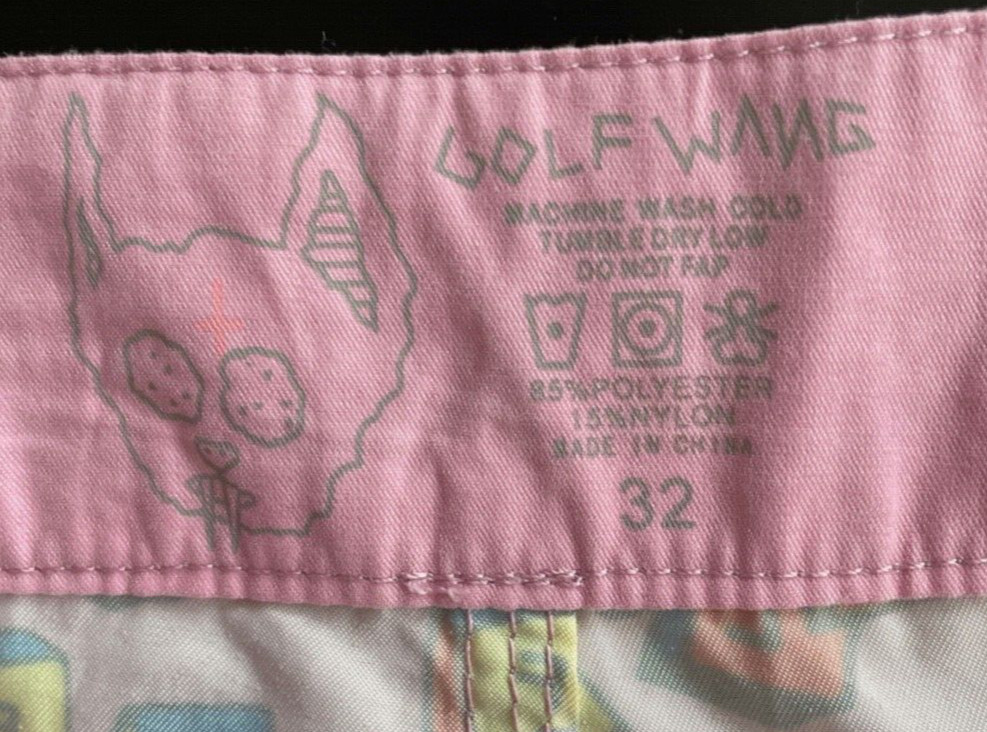 GOLF WANG TYLER The Creator Cube Pink Unlined Drawstring Board Shorts Men’s 32