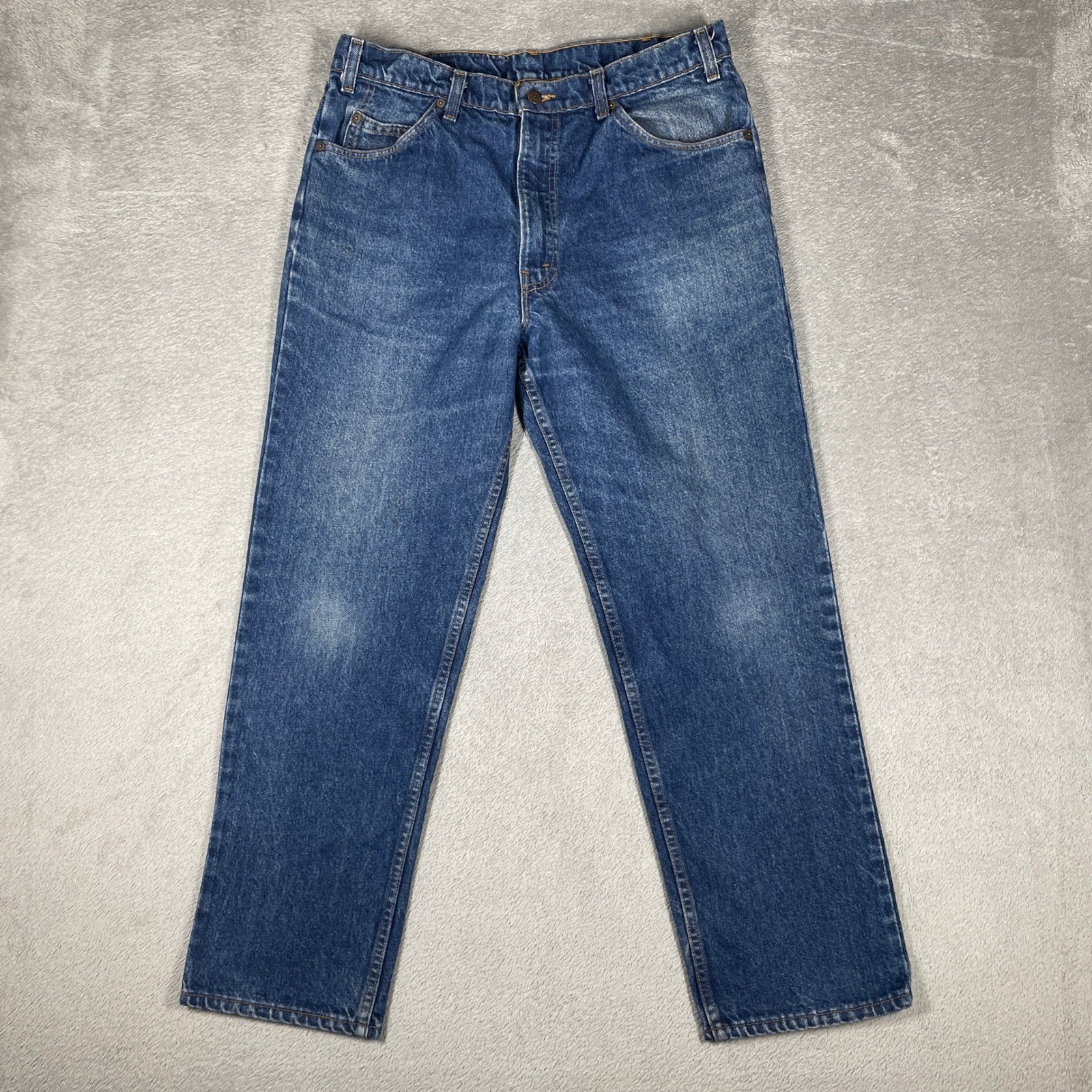 Vintage 80s Levi’s 540 Jeans Mens 36×29 Blue Made in USA Brown Leather Tab Tag