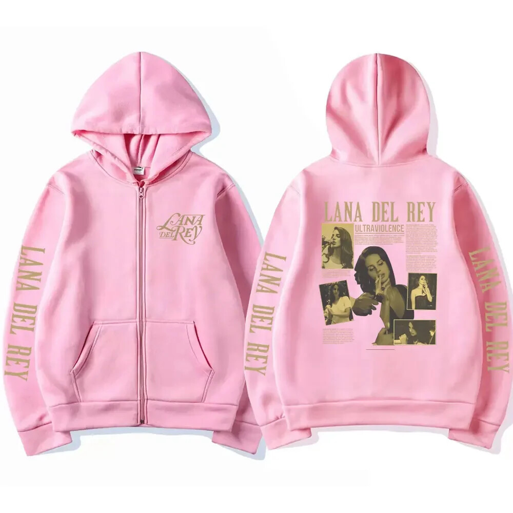 Del Rey Zip up Hoodie Ultraviolence Music Album Hooded Sweatshirt Men Women Fas