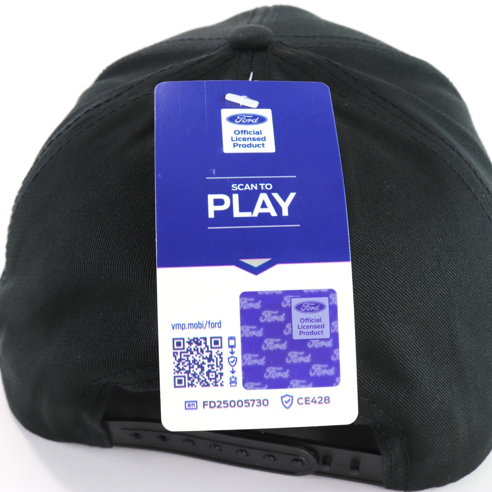 Ford Racing Black Embroidered Snapback Baseball Hat Ball Cap Official Licensed