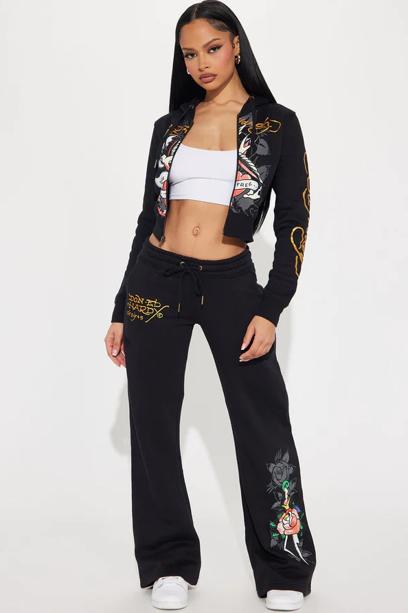 Ed Hardy Swallow Bird Sweatpant – Black