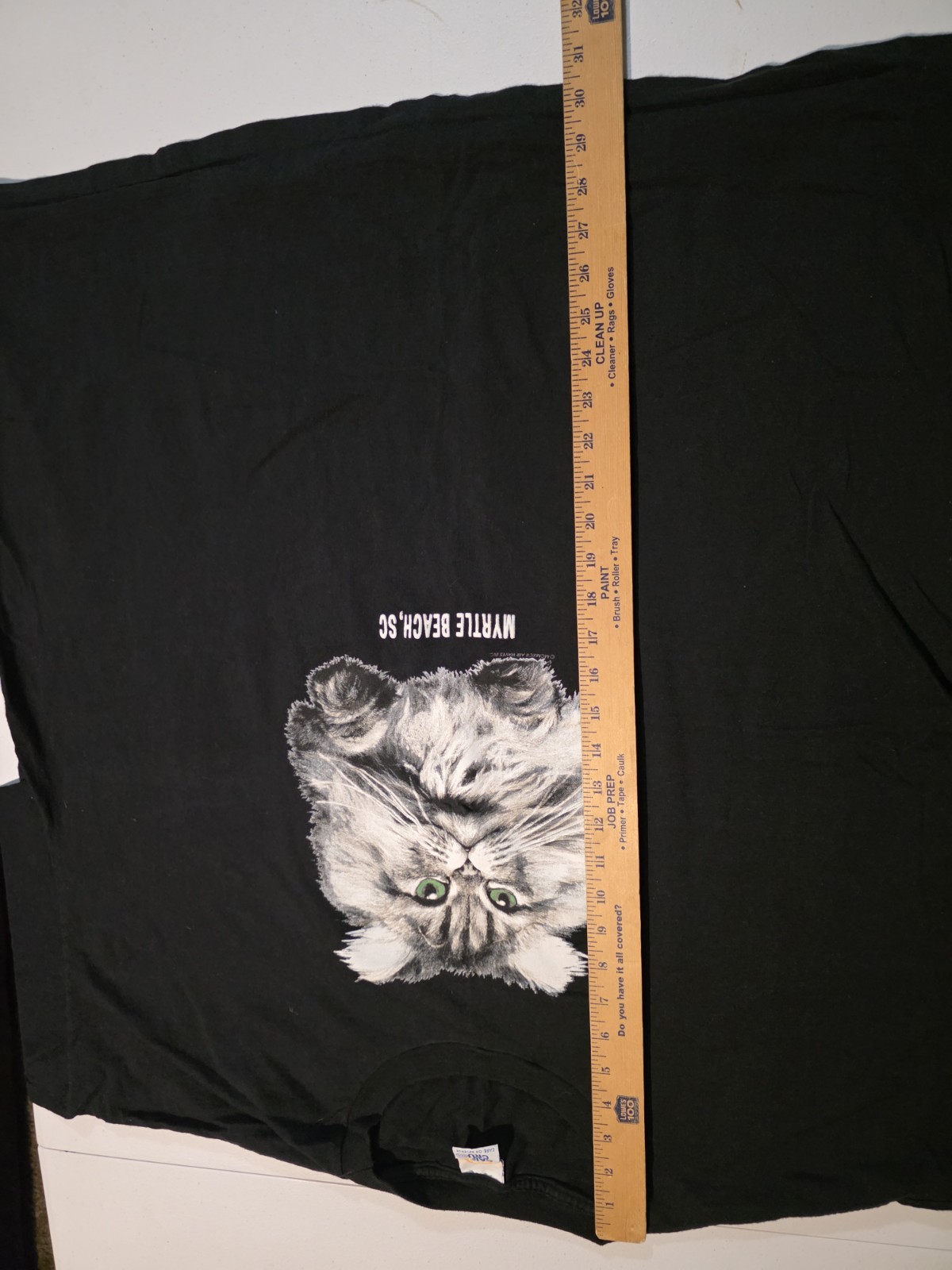 Vintage Cat T Shirt Myrtle Beach SC Black Cal Cru USA Graphic Tee Mens 3XL