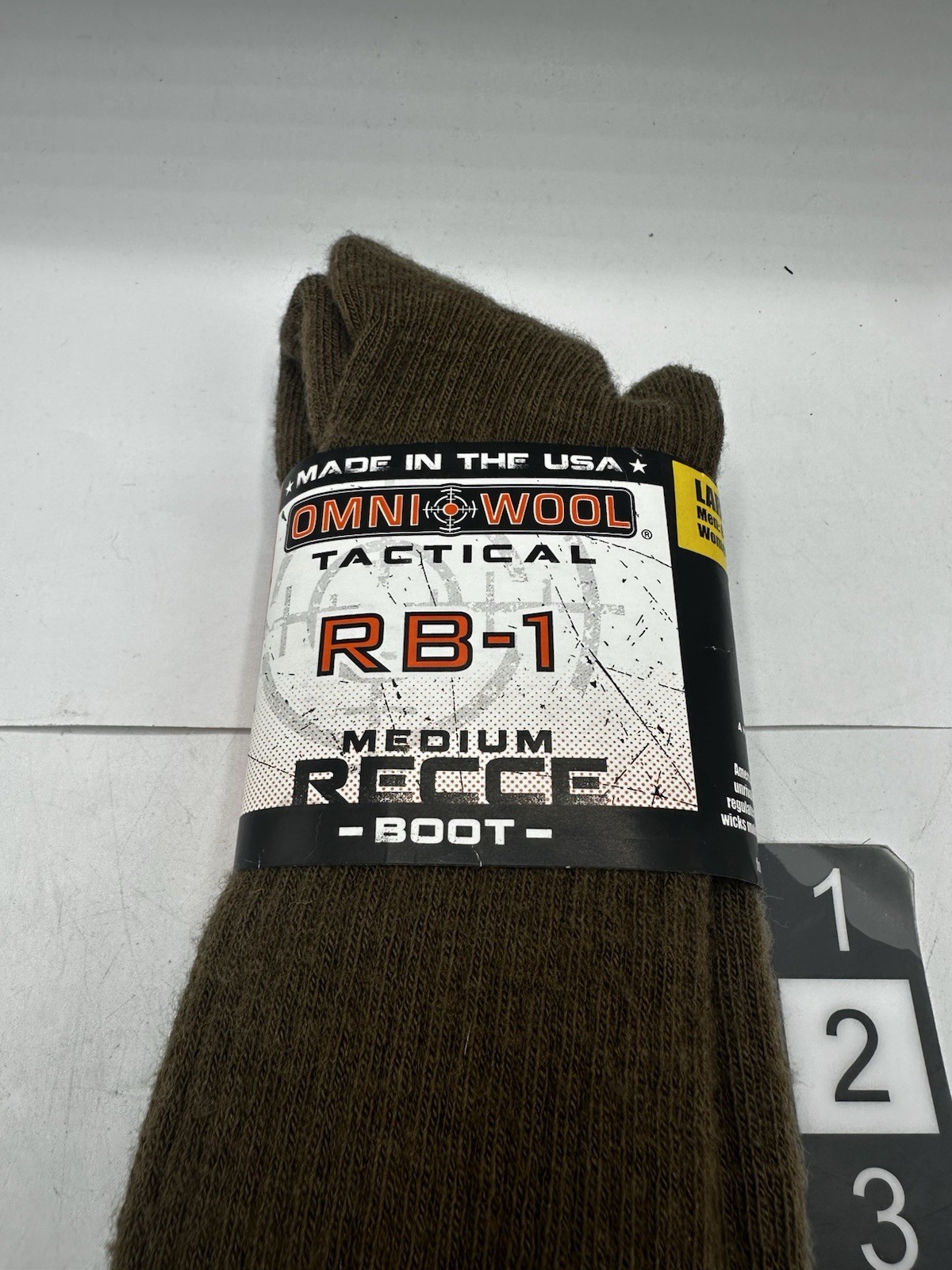Omni Wool RB-1 Recce Tactical Socks Brown Large Mens 9-12 Medium Weight