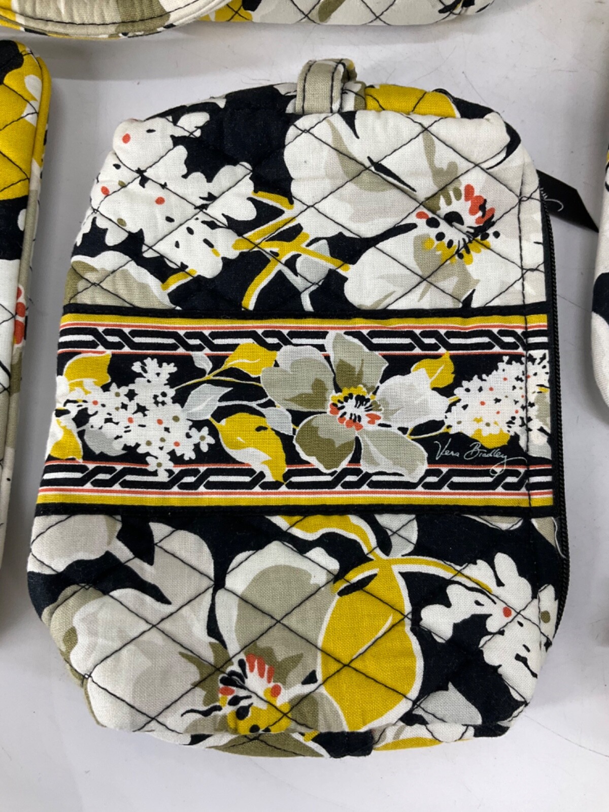 12 PIECES Vera Bradley Dogwood Pattern Travel Set Tote Cosmetic Bag Wallet Case