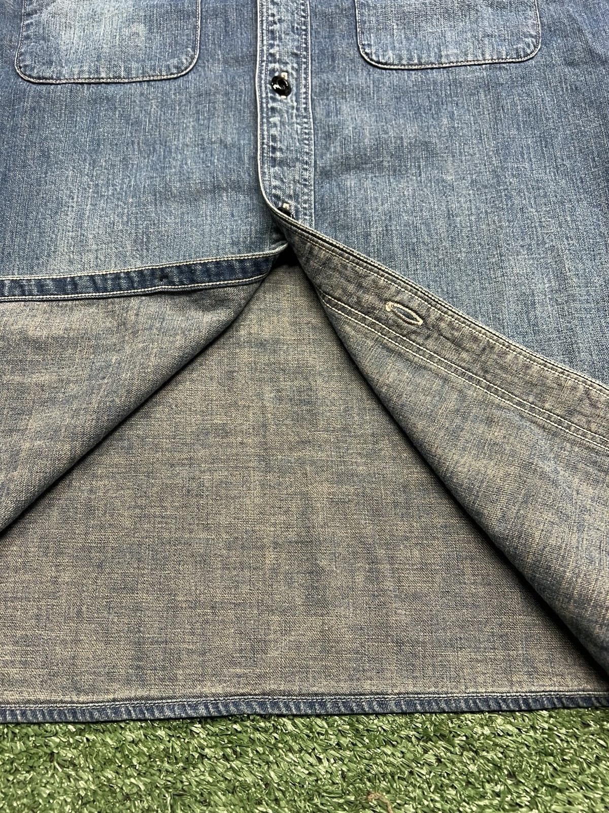 Full Count Japan Size 40 Denim Long Sleeve Work Shirt Indigo Hand Wash Style
