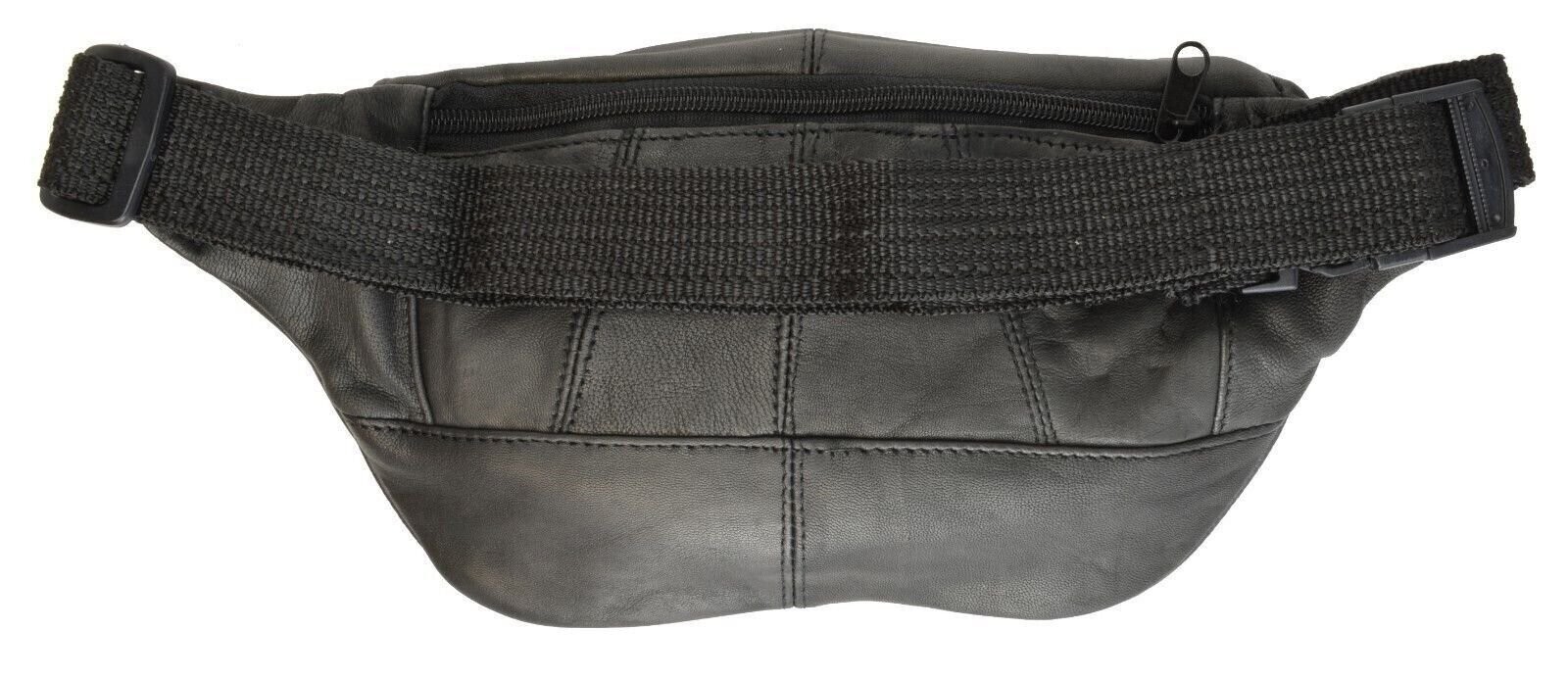 New Black Leather Waist Fanny Pack Belt Bag Pouch Travel Hip Purse Men Women 005