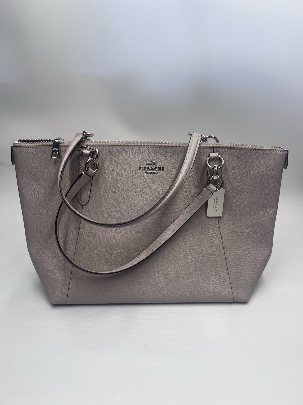 COACH Ava Tote Crossgrain Leather Handbag Gray F57526 Great Condition