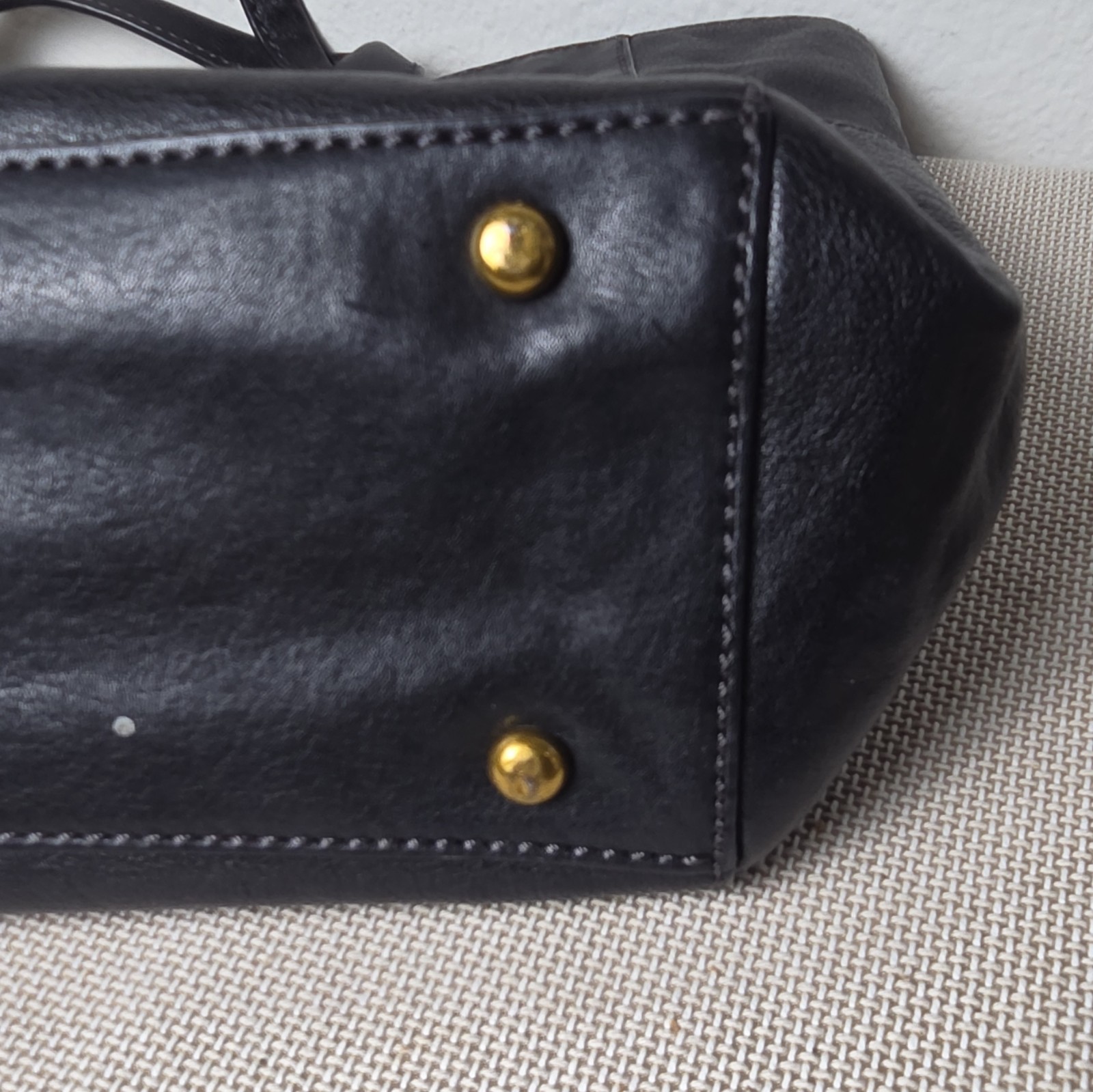 Frye Melissa Large Leather Shopper Tote Bag Black 17.5″ Shoulder Handbag Slouch