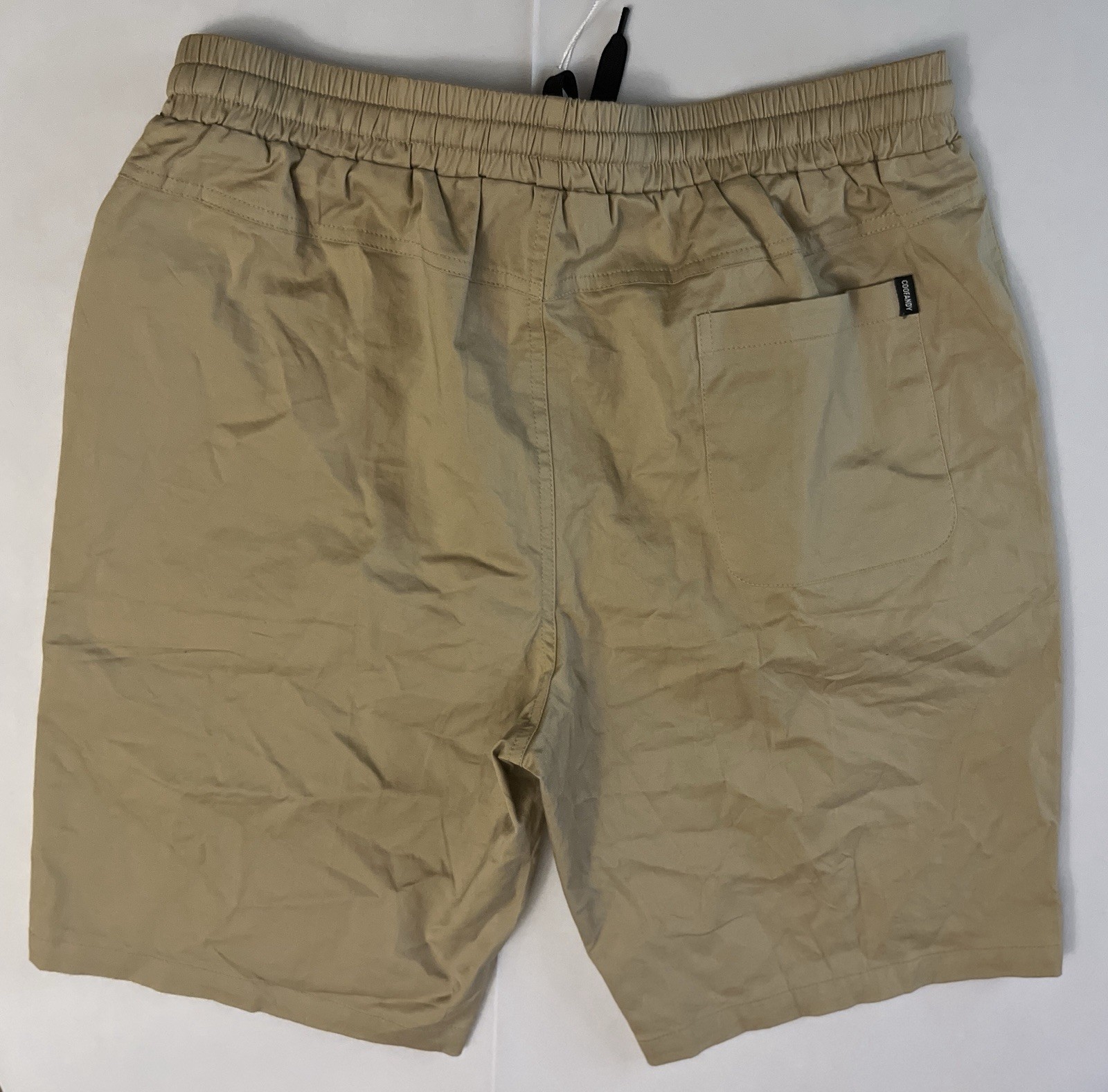 COOFANDY Men’s Chino Shorts Khaki Drawstring Elastic Waist Size Medium NWOT