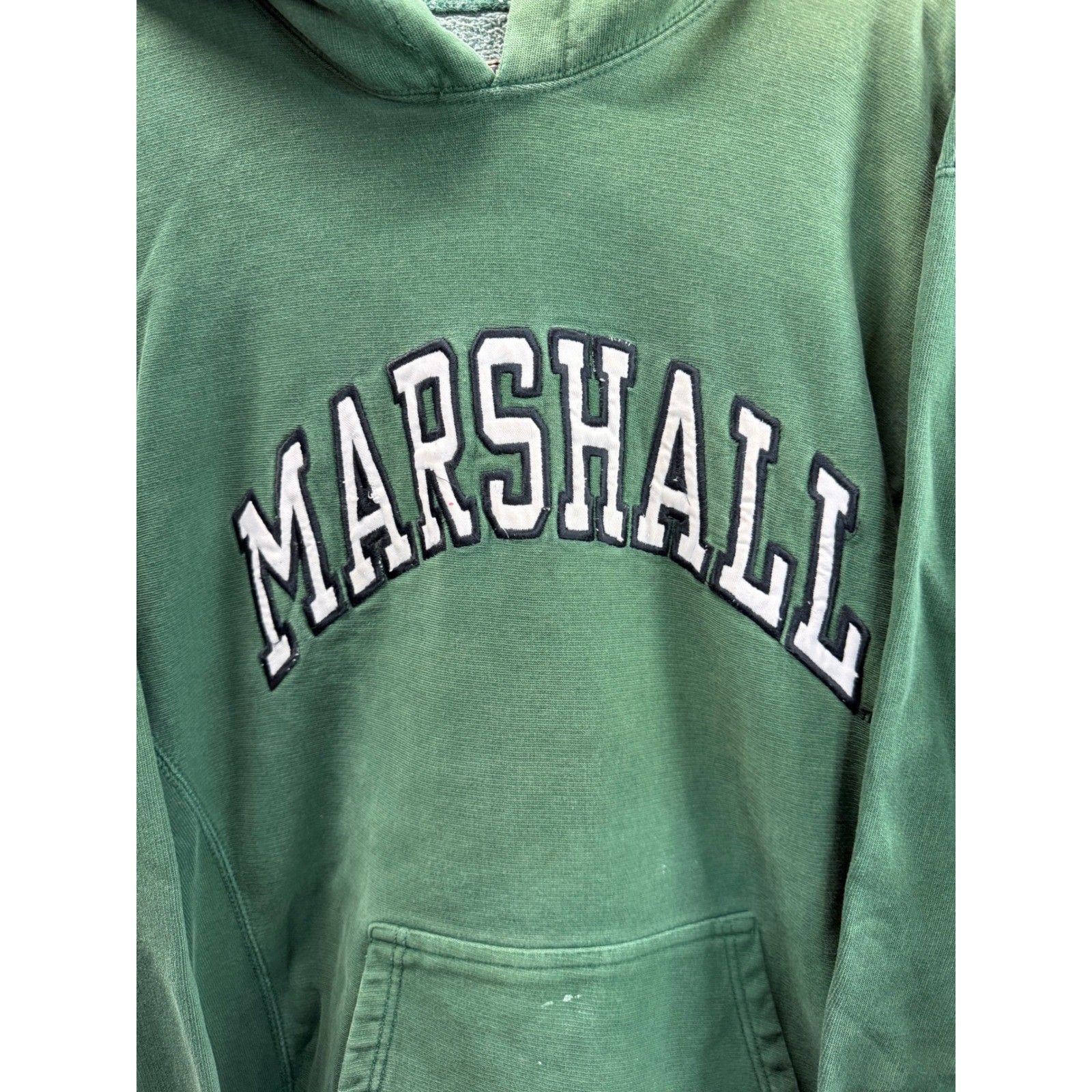 Steve & Barrys Marshall University Hoodie Mens Y2K Green Collegiate Sweatshirt