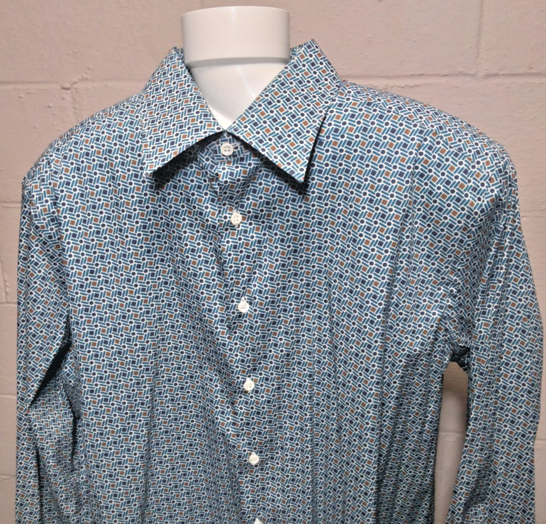 NWOT Da Vinci Luxe XL Dress Shirt Button Up Geometric Italy