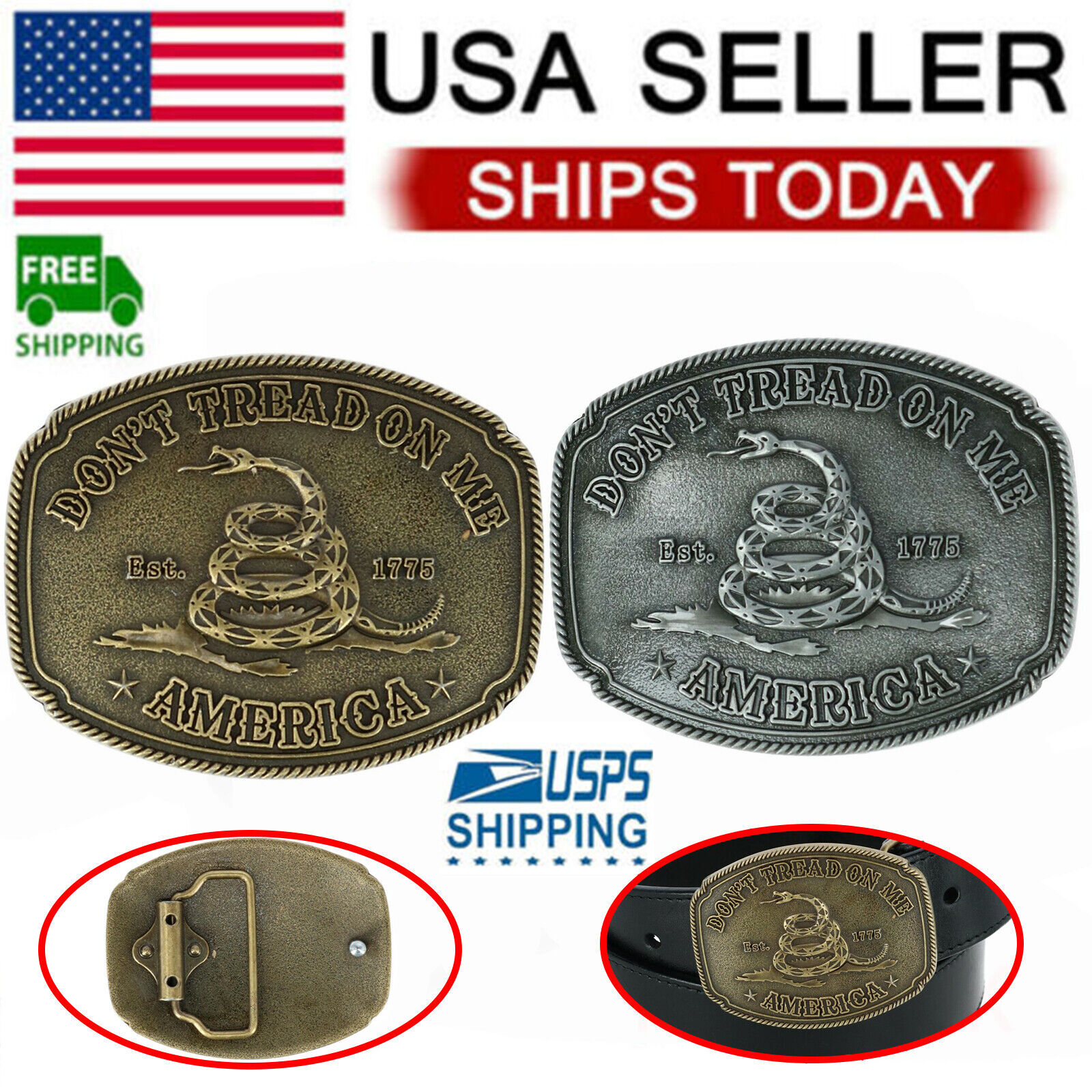 New American Belt Buckle CTM Don’t Tread on Me