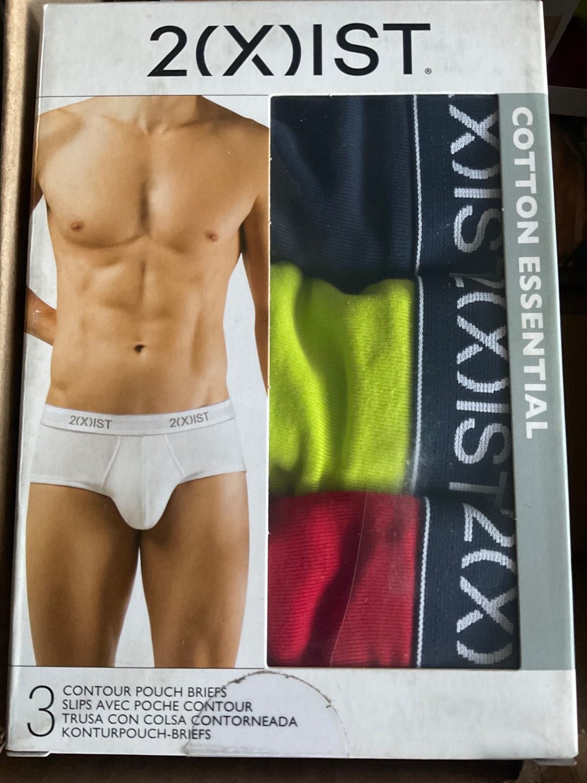 2(x)ist Men’s 3-Pack Cotton Essential Contour Pouch Briefs Choose Color & Size!