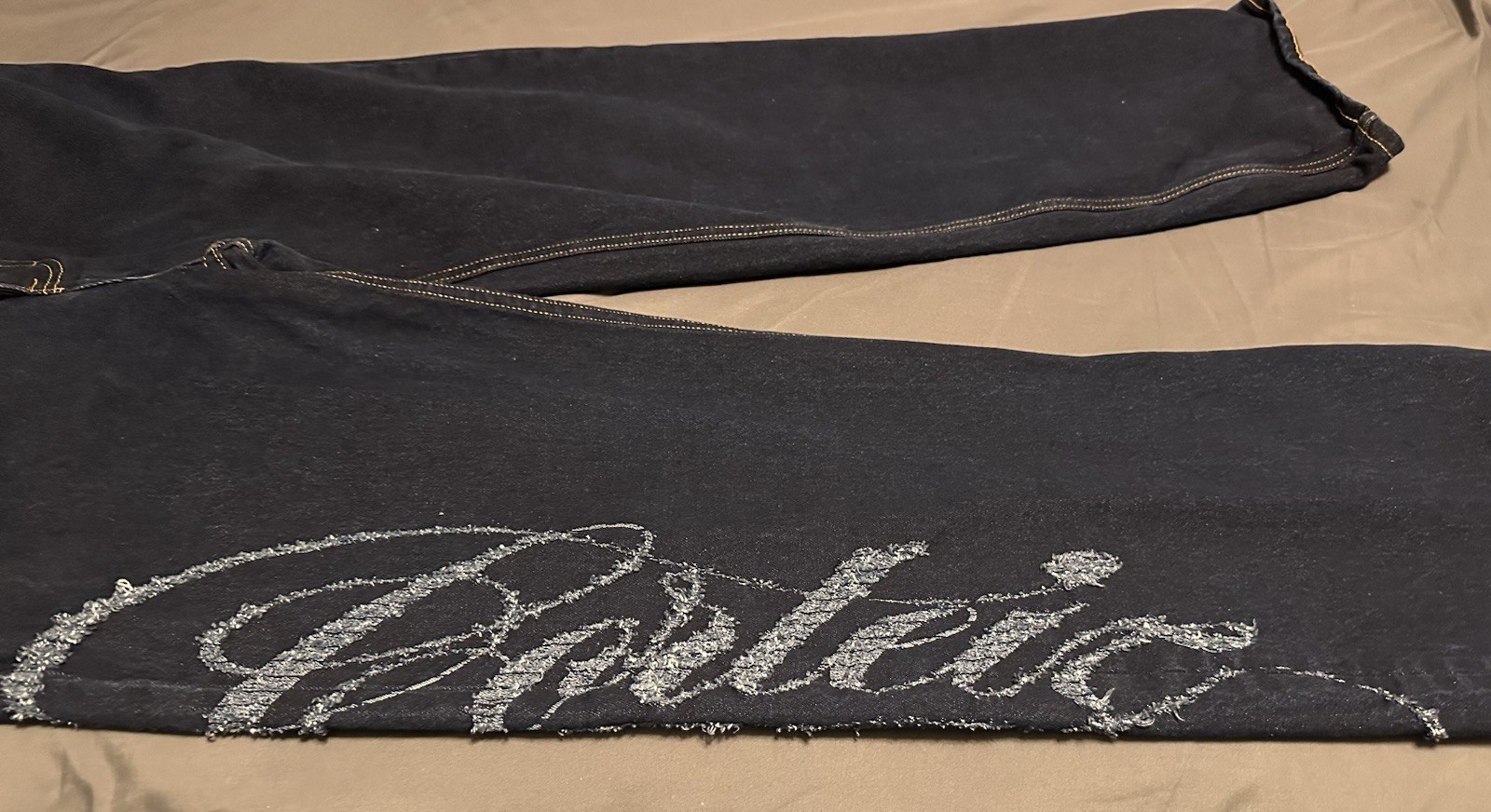 Corteiz Frayed Denim Baggy Jeans ‘Indigo