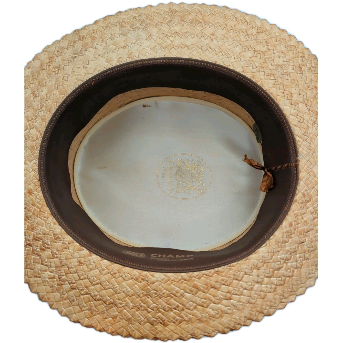 Champ Vintage Straw Boaters Hat Size 7 3/8 Gatsby Style