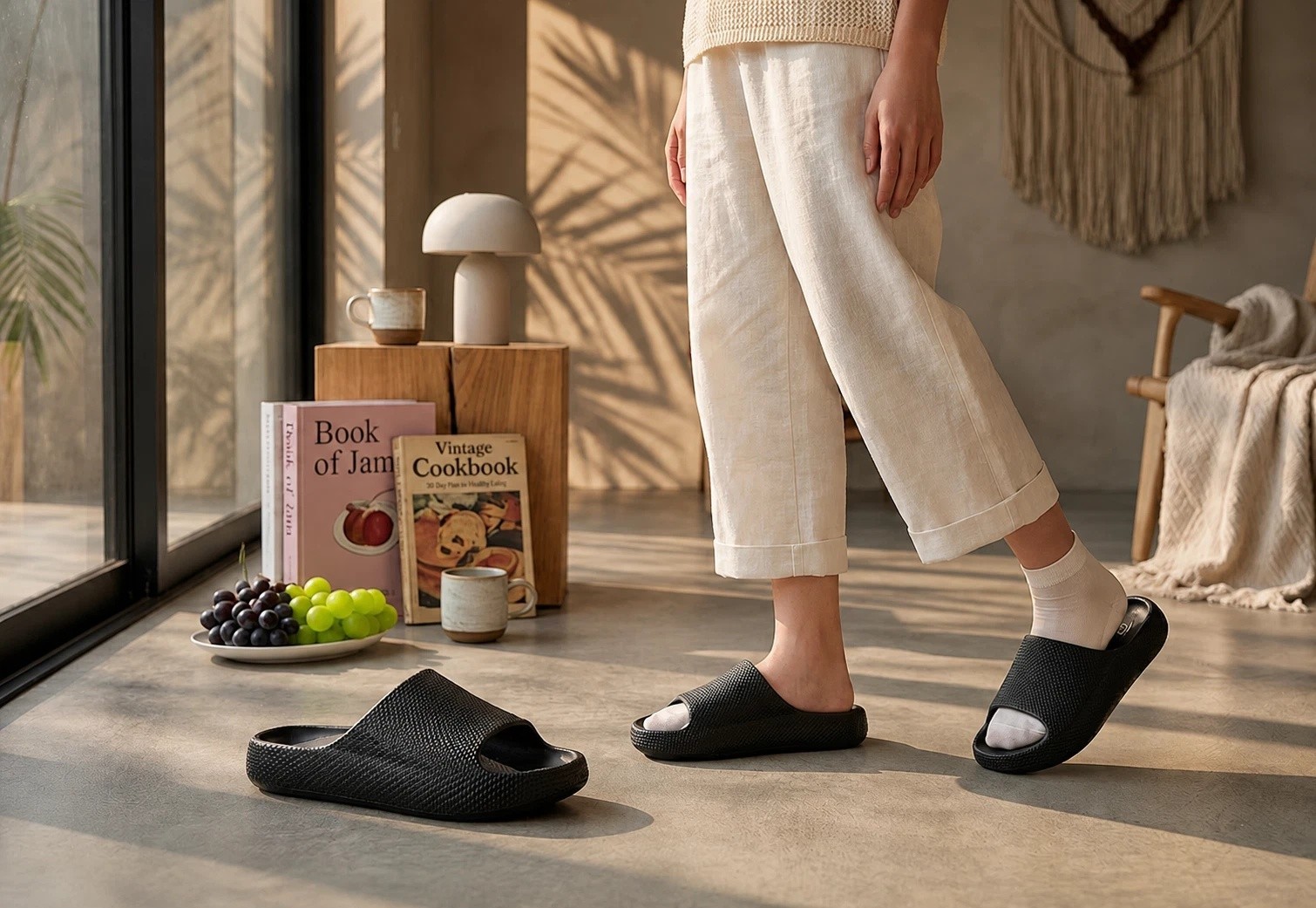 Unisex Ultra-Soft Cloud Cushion Platform Slides Thick Sole Non-Slip EVA slippes