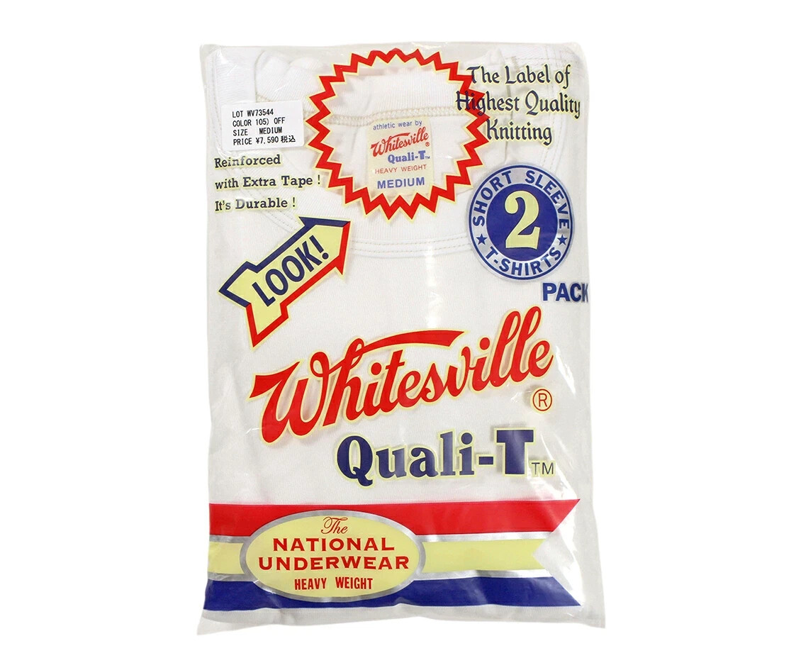 WHITESVILLE 2-PACK T-SHIRT – White, Black, Navy, Gray [ WV73544 ] Made in Japan