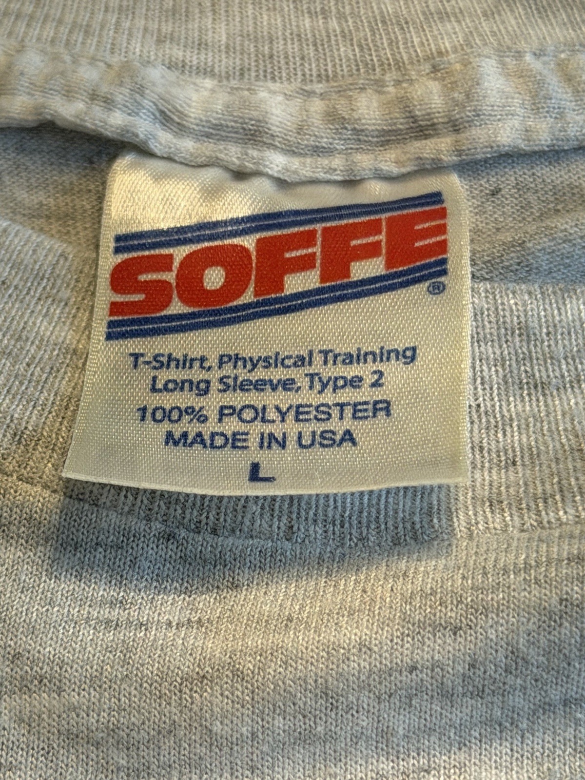 Soffe USAF Physical Training Type 2 Long Sleeve Graphic Tee Gray Men’s L