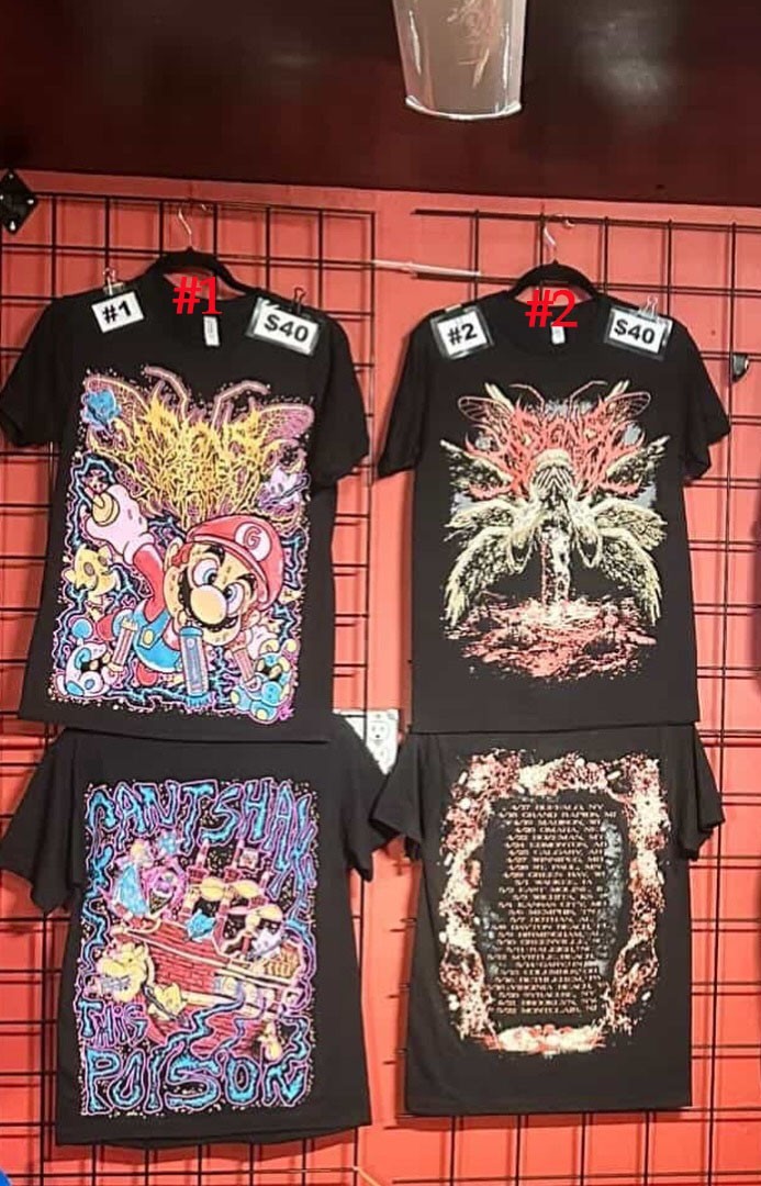 Signs Of The Swarm Mario T-Shirt, double-sided, reprinted.