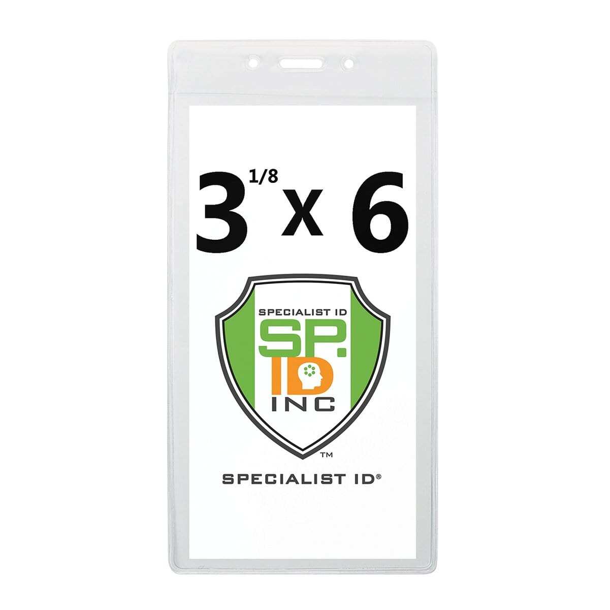 3X6 Inch Clear Vertical Large Event Badge & Ticket Holder (3 1/8 X 6 Max Insert)