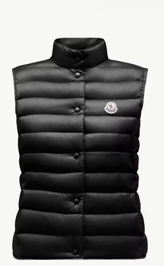 Moncler Liane Gilet Vest Women’s Size 4 Black Longue Saison Down Puffer