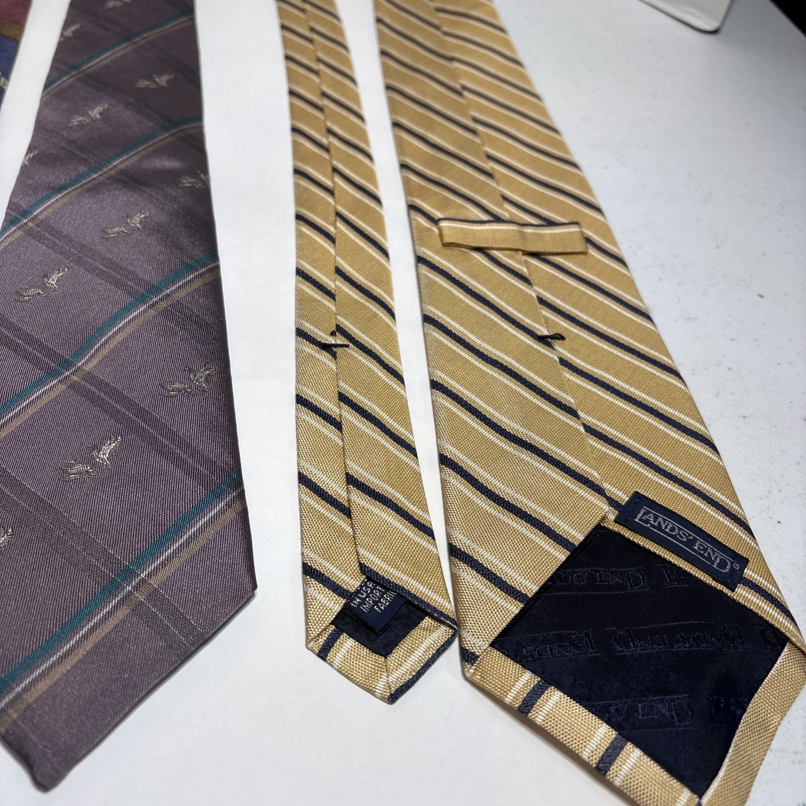 Set Of 4 Made in USA! Lands’ End, All Silk Men’s Ties Lot of 4 Different Colors