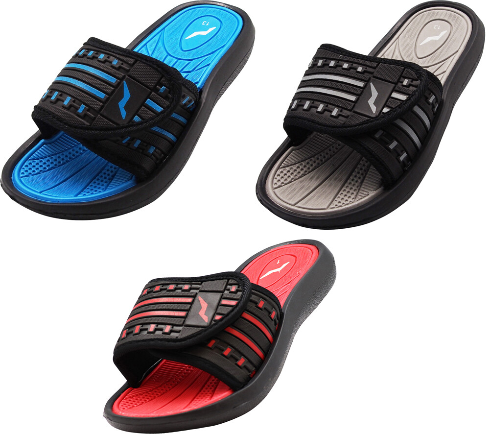 Norty Boy’s Summer Comfort Casual Slide Flat Strap Shower Sandals Slip On Shoes