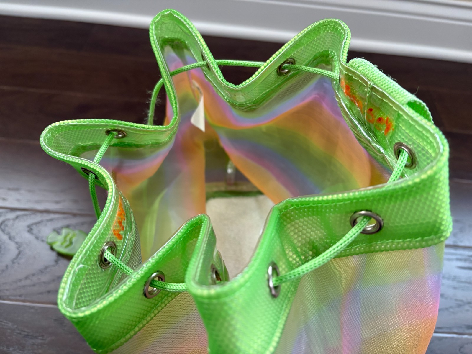 Vintage Dover Kidz Acetate / Polyester / Plastic Beach Bag w/ Zipper Compartment