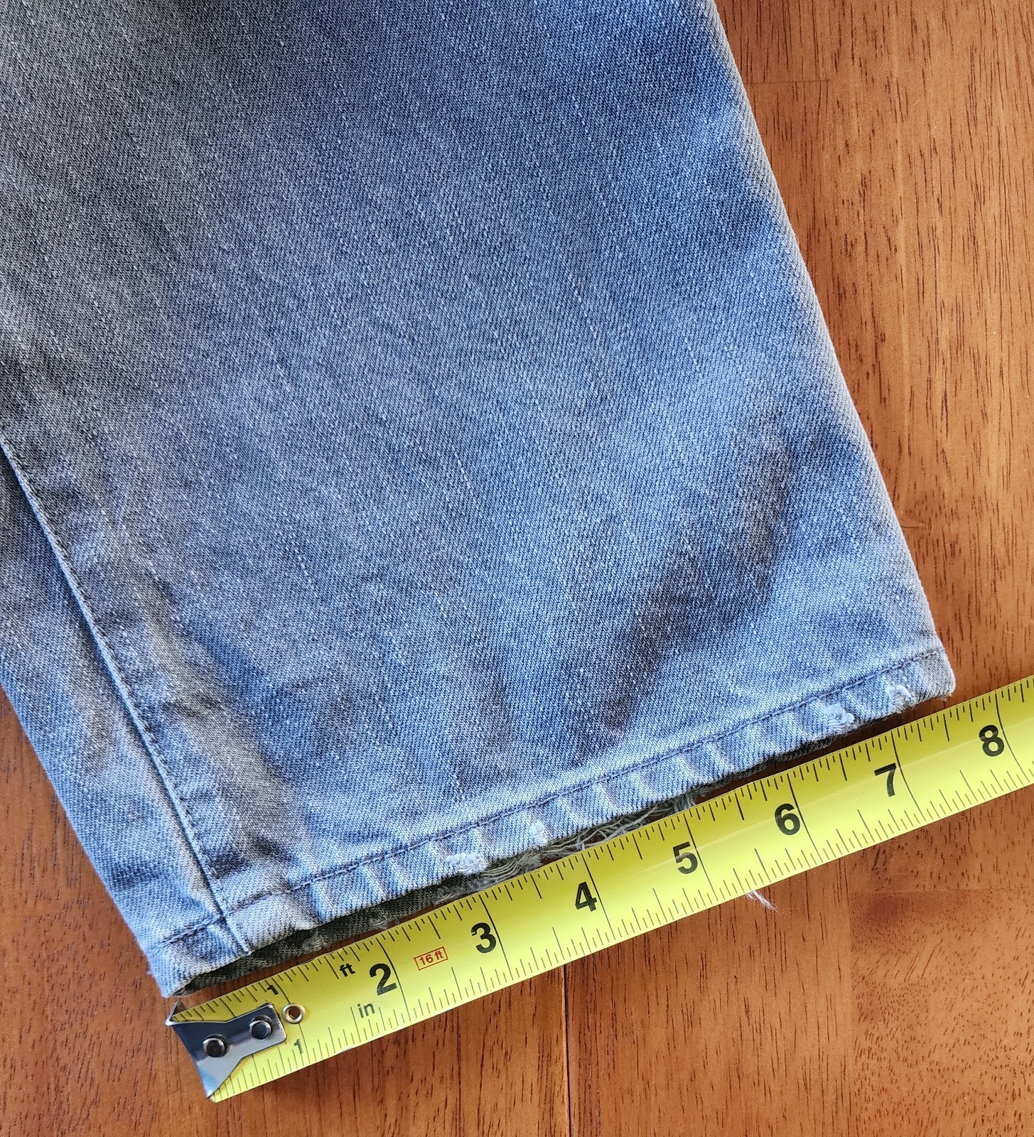 Gap 1969 Men’s Straight Jeans 33×34 Gray Faded Distressed 100% Cotton Denim male